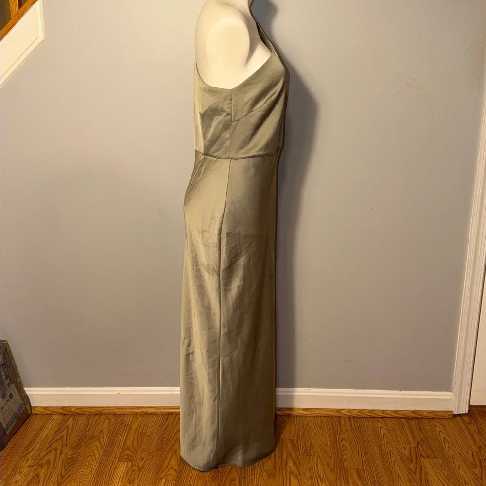 BHLDN Ladies NWT Dylan Stretch Satin One-Shoulder Leg Slit Maxi Dress. Size 12. - Picture 5 of 13